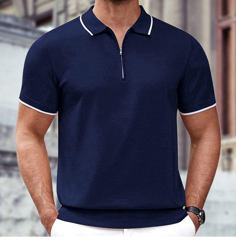 210g Weight Short Sleeve Sleeve Length Polyester Fabric Type Regular Top Length Holiday, Daily Occasion Turndown Neckline Regular Fit Fit Type Solid Color Pattern Summer Season Men's Gender Simple Style Style Wholesale Men's Simple Style Solid Color Short Sleeve Men's Tops 6