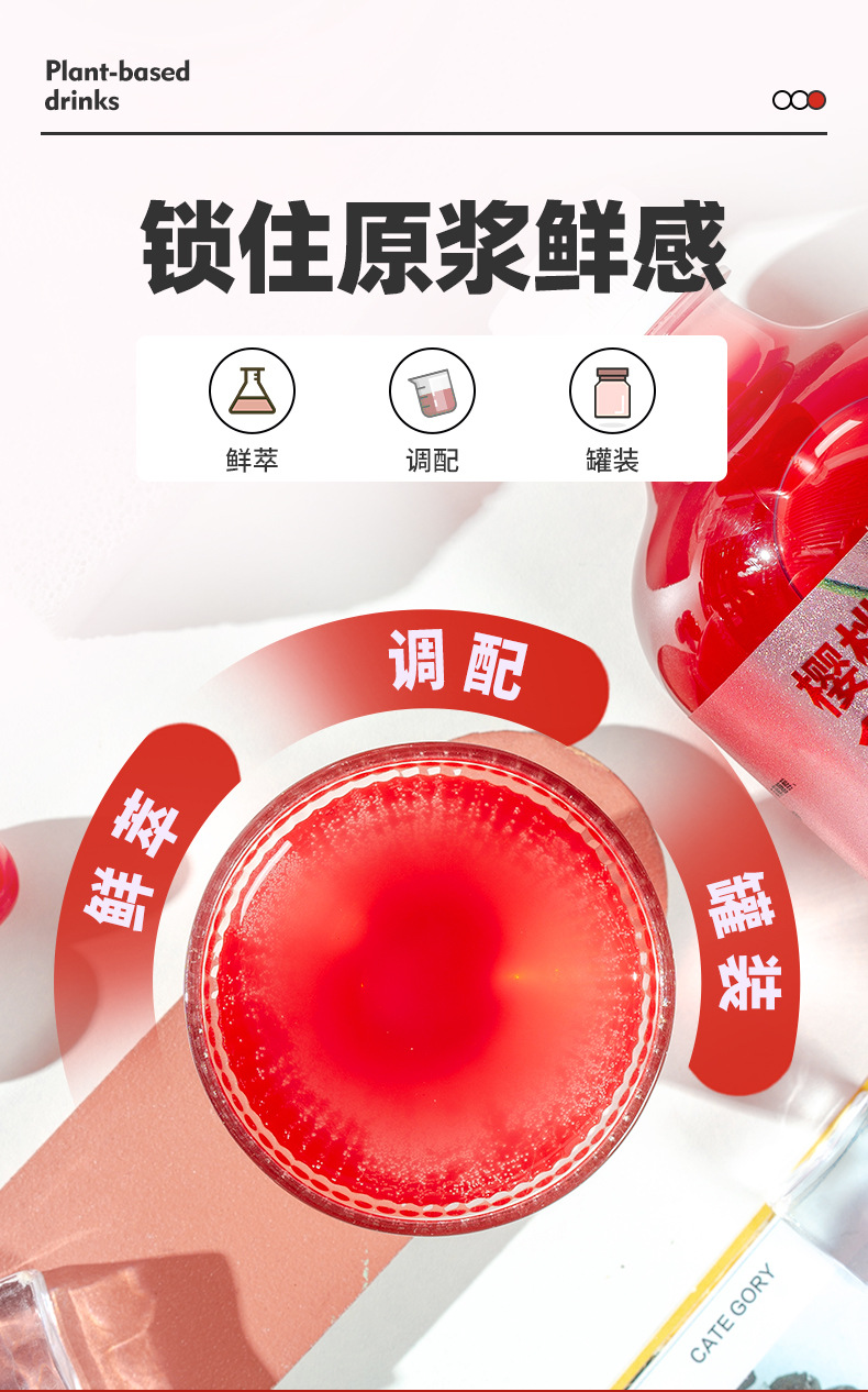 Cherry Multivitamin Fruit Drink (Prunus cerasus) — Fresh-Pressed Botanical Beverage, 5000g Bottle in use