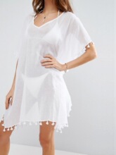 B 15328 Beach Fringe Bikini Cover Up ���ձȻ�������