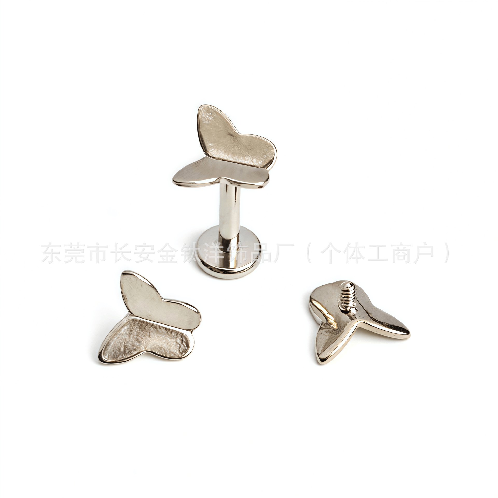 F136 Titanium Smooth Butterfly Internally Threaded Ear Nail Ear Bone Nail Cochlea G23 Titanium Alloy Body Piercing Jewelry detail image 8