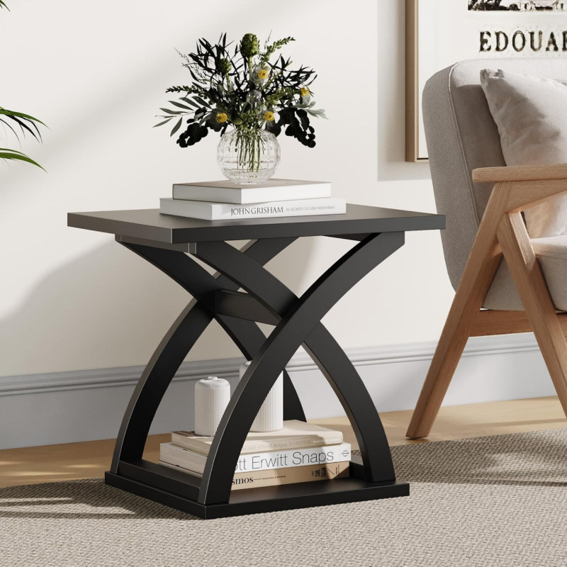 Wooden small coffee table, simple side cabinet, double-layer table, storage cabinet, Chinese-style living room sofa side table, corner table, furniture factory