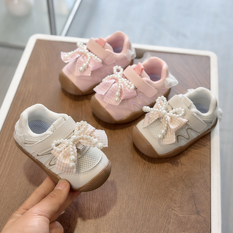 2026 primavera bebé bebé bebé zapatos de niño pequeño bolso suave cabeza antipatada arco princesa zapatos zapatos de niñas