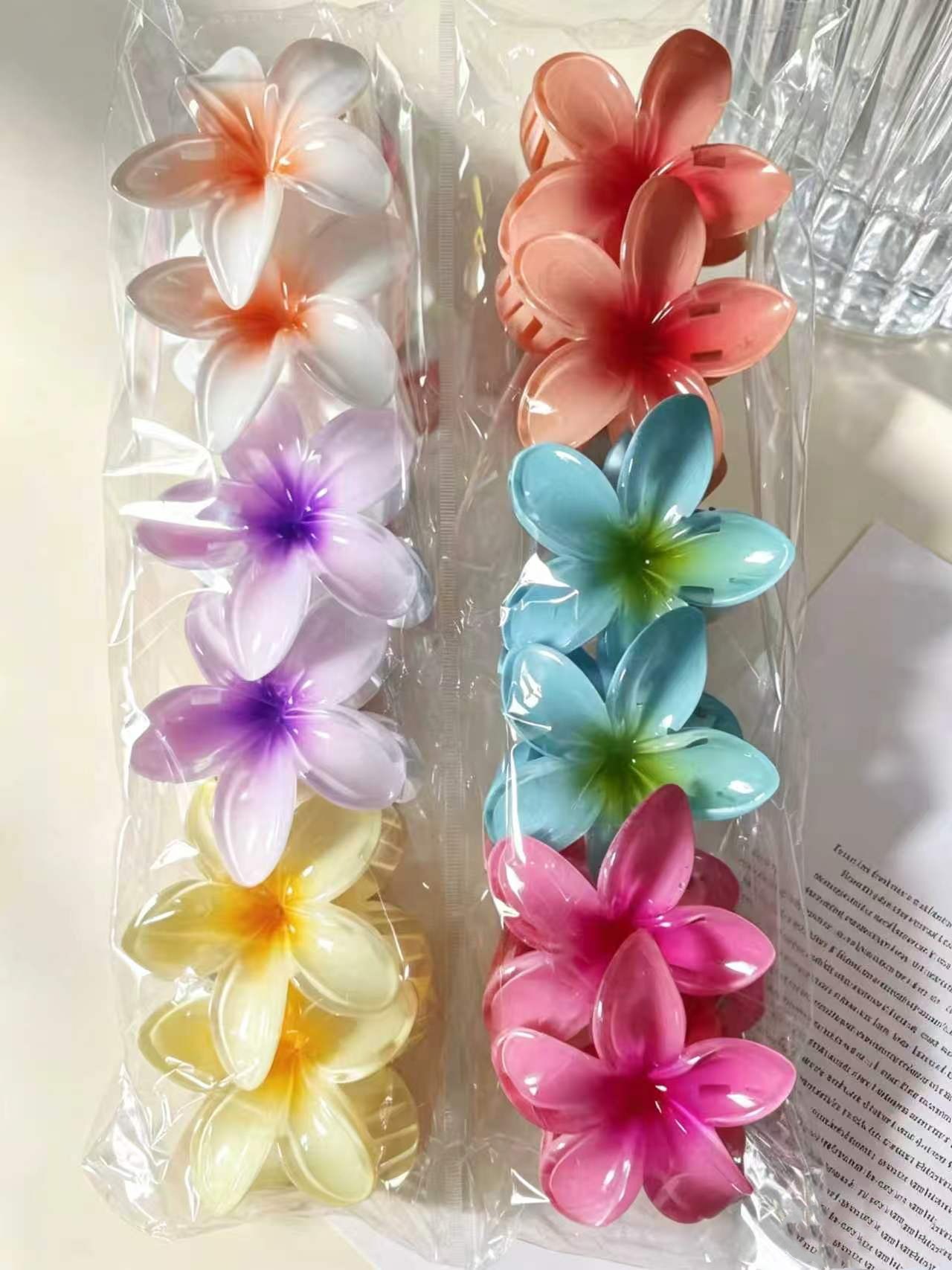Vacancias de verano transfronterizas huevo flor clip para el cabello de mujeres tarjeta de sensibilidad avanzada 2026 nuevo conjunto de adornos para el cabello de flores laterales image 7