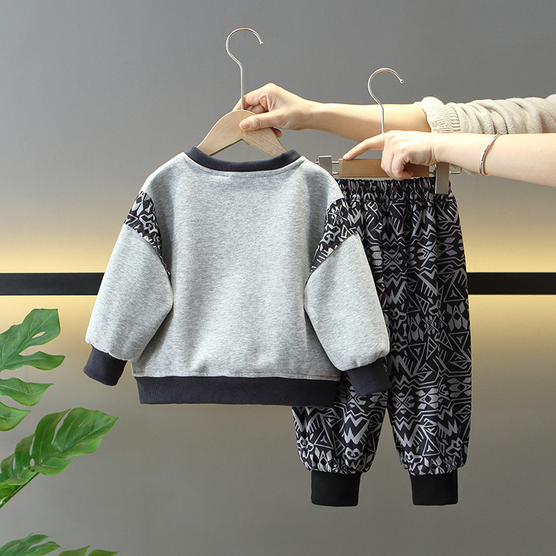 7715 ropa para niños traje de primavera para niños 2025 nuevo suéter para niños de dos piezas ropa de primavera y otoño de moda para bebés