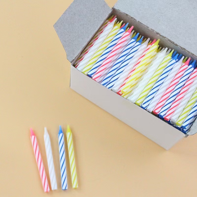 カラーねじ小ろうそく288本の多彩な縞らせんケーキパーティー装飾ろうそく無ベース50箱|undefined