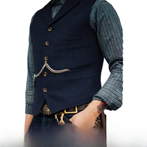 Wish Best Selling Men's Vest Wedding Bachelor Suit Vest Business Slim Fit Single Button Vest