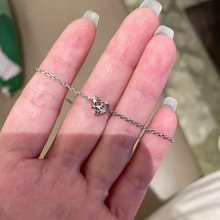 小红书爆款时尚莫桑爱心闪钻细款手链女轻奢高级感手饰一件代发