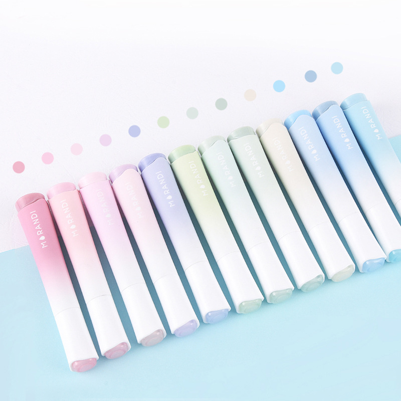 Nuevo producto Serie de palabras ligeras Pluma resaltador Serie degradada Pluma de graffiti marcado para estudiantes de escuela primaria Pluma resaltador ins de alto valor