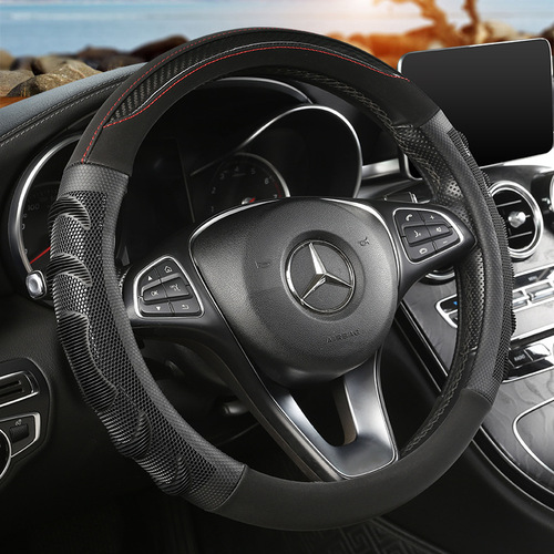 Factory-made Car Accessory Steering Wheel Cover Silicone Carbon Fiber All-season Multi-color Non-slip Grip Cover