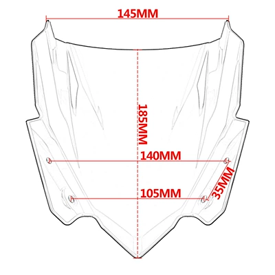 Motorcycle front windshield: Z650 2017-2019 modified