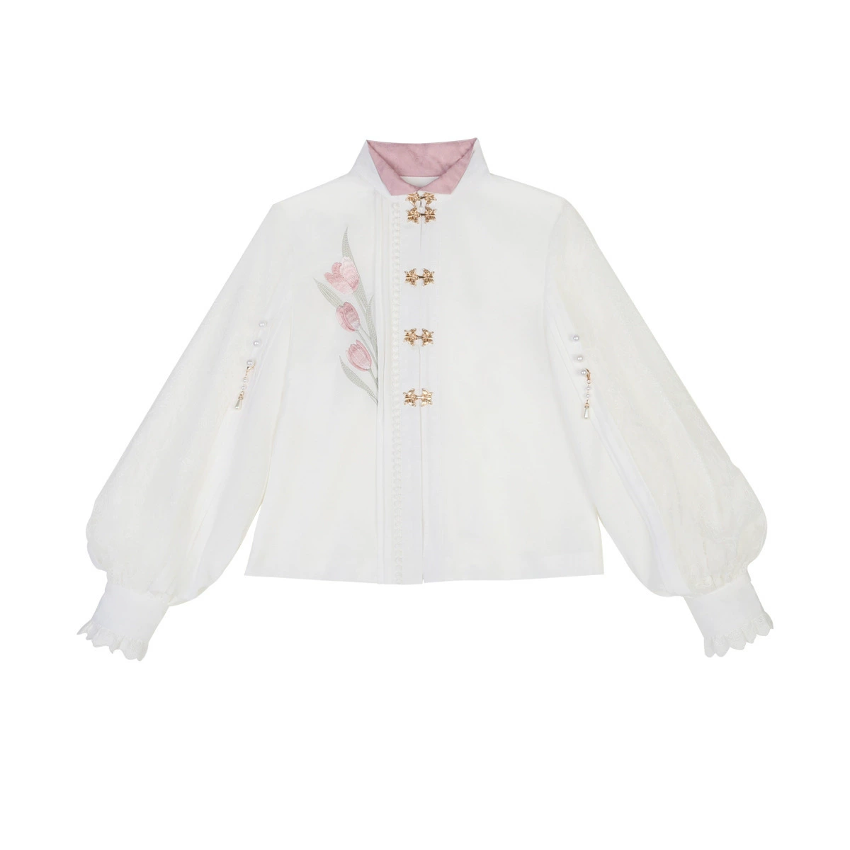 Original Tulip Chinese style modified Chinese elements women's top skirt outer cover set 7013