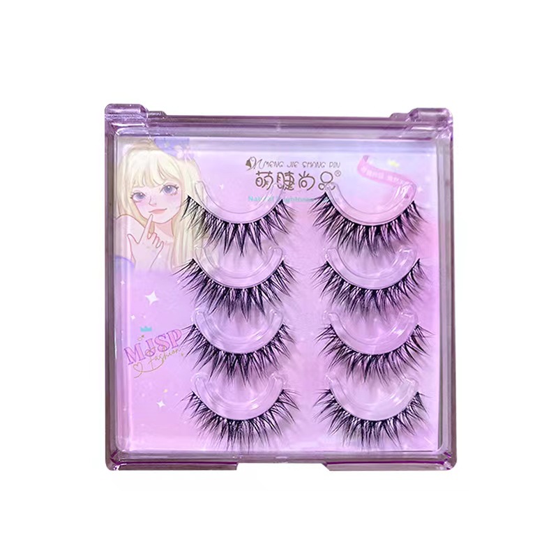 Lindo pestañas de moda europea y americana de sangre mixta 3D felpa pestañas postizas esponjosas suave y cómodo split maquillaje desnudo natural