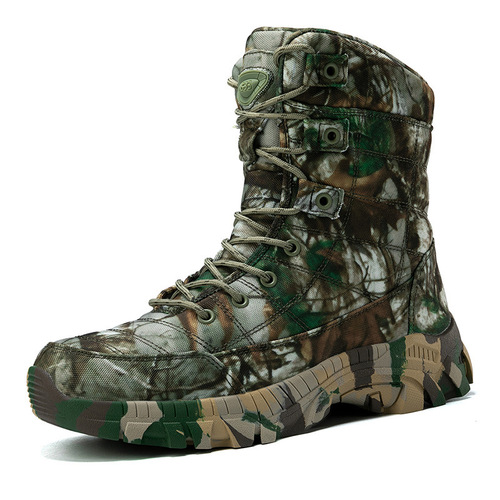 Men's Large Size Combat Boots Outdoor Camouflage Boots High-Cut Outdoor Hiking Boots Men's Trekking Training Boots Men