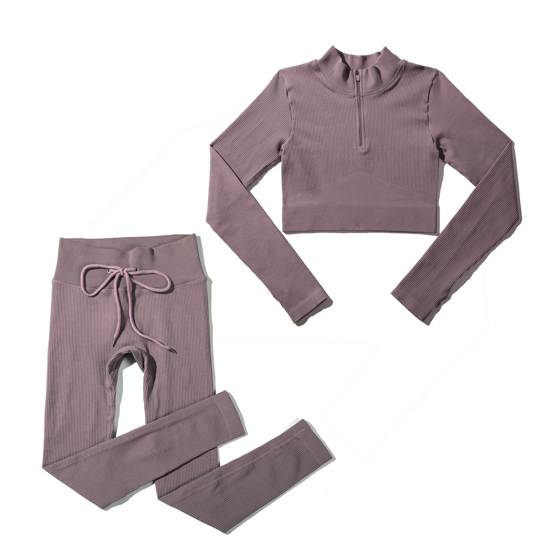 Fábrica en stock europeo y americano ins cremallera con cordón deportivo de manga larga ropa de entrenamiento traje de mujer ropa de yoga sin costuras transfronteriza