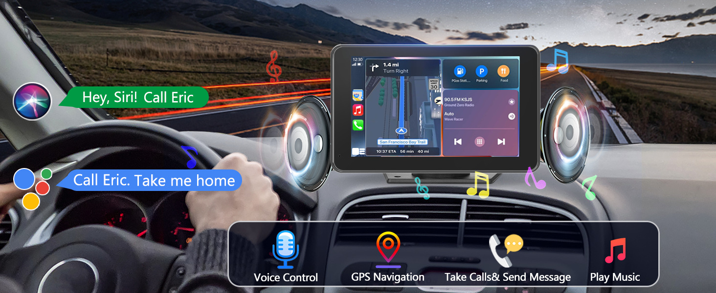 Cross-Border 7inch Wireless Carplay Portable Car Bluetooth Mp5 Player Multimedia Android Screen Projection Navigator