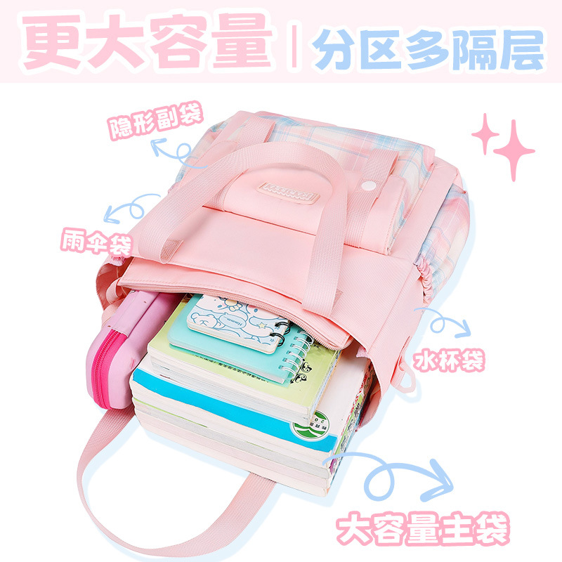 Versión coreana del bolso Tote para mujer, estilo a cuadros, pequeño y fresco, estudiante del campus, bandolera de un solo hombro, mochila de compras para mujer