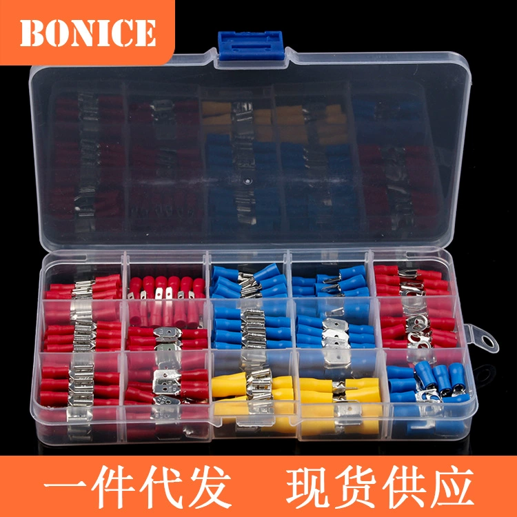 280PCS клеммы холодного прессования в коробке с изолированными резиновыми клеммными клеммными комбинированными клеммными клеммными коробками