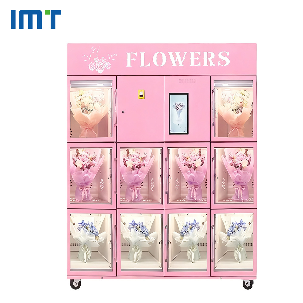 24 horas de autoservicio 10 cajas vending automático de flores vending automático de almacenamiento refrigerado comercial inteligente