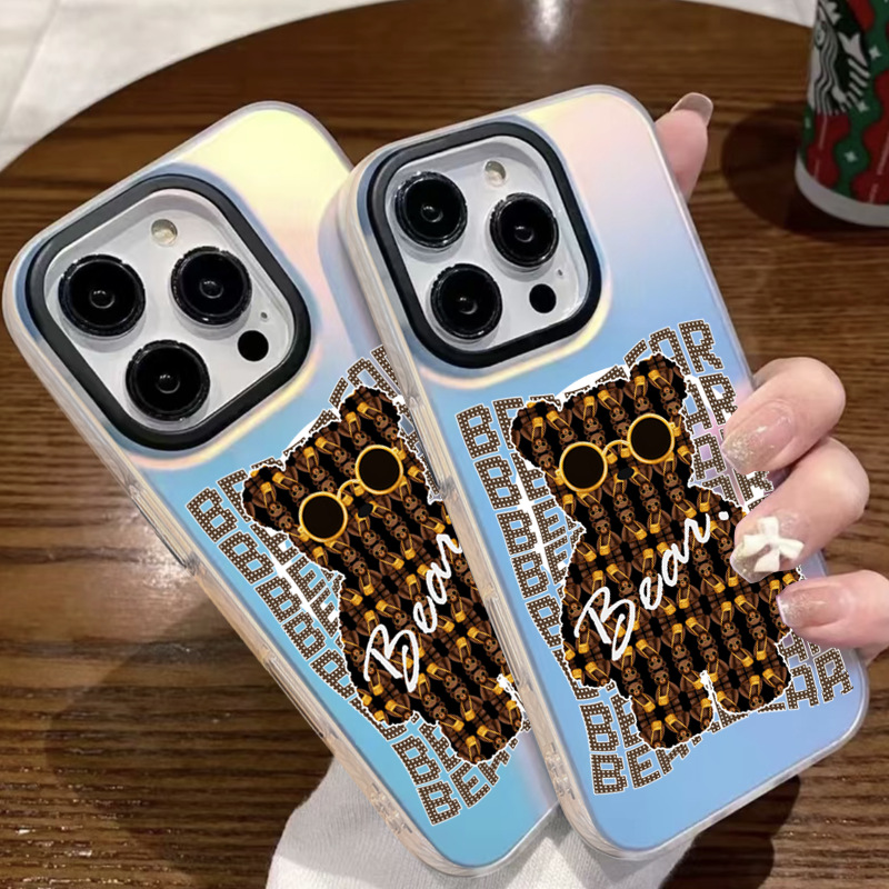 Laser Bear Suitable for Apple 17Promax Trendy Brand 16 16Promax Magnetic 11 European and American 15P Anti-Fall Mobile Phone