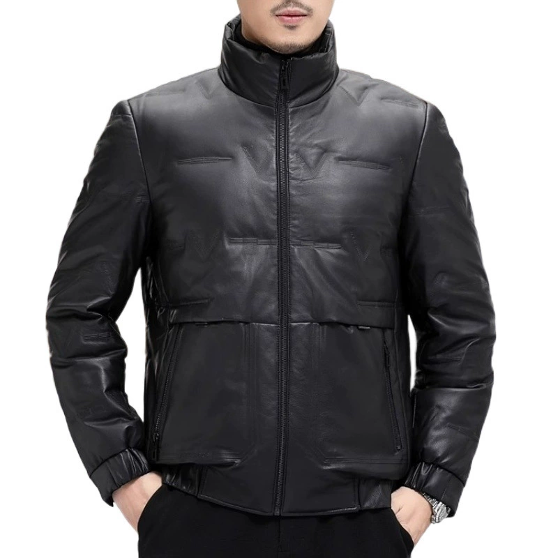 Утеплённая пуховка, натуральная кожа, увеличенная плотность