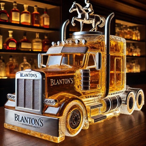 Estación independiente de venta caliente camión cabeza de whisky botella de vidrio decoración de vidrio pequeña capacidad de vodka