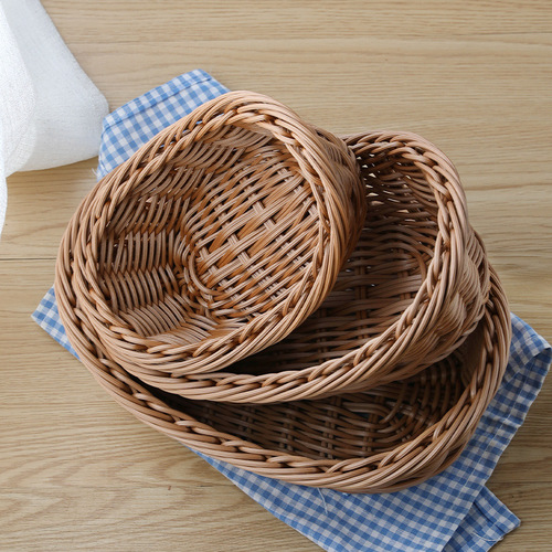 Imitation rattan ingot-shaped fruit plate creative household storage basket picnic fruit snack sundries basket dry fruit plate