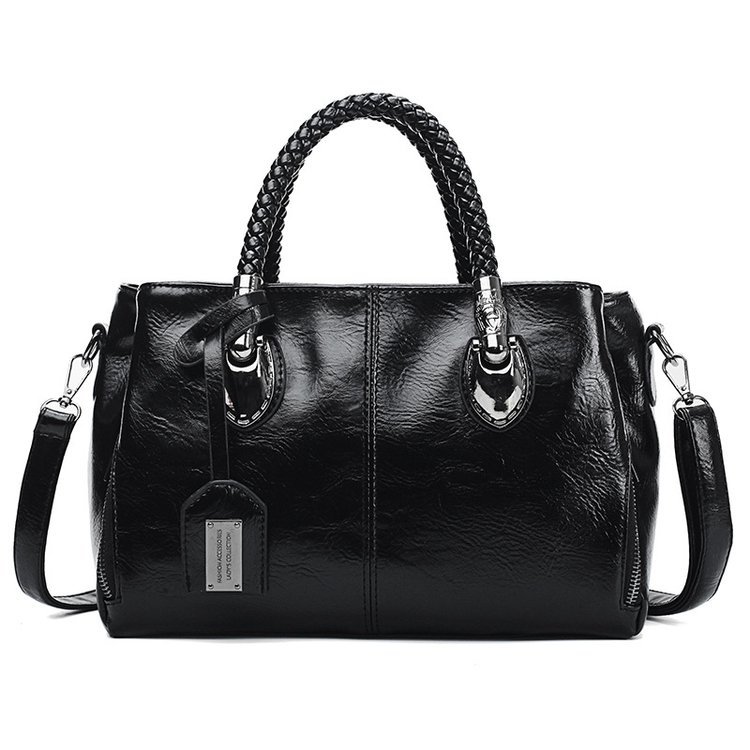 European and American retro women's bag trend, new cross-border hand-held shoulder crossbody bag made of oil wax leather for export, one piece, global consignment undefined