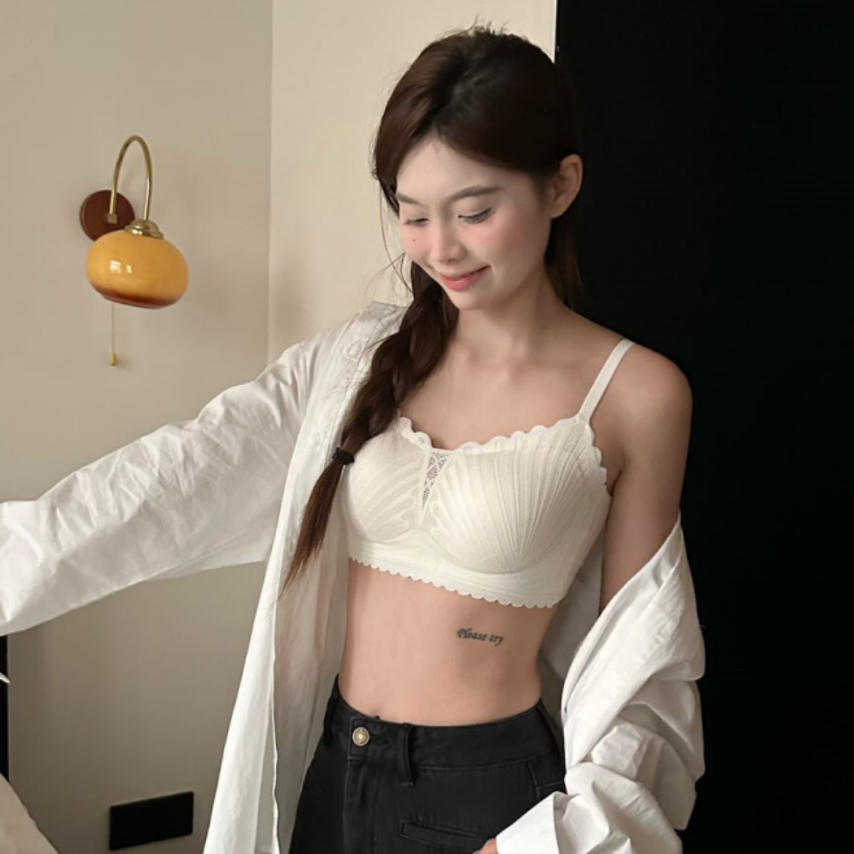 8901 # levantar y recoger los senos, ropa interior desnuda y sin costuras, pechos pequeños, frunciendo, sujetador de soporte suave anti-flacidez, mujeres