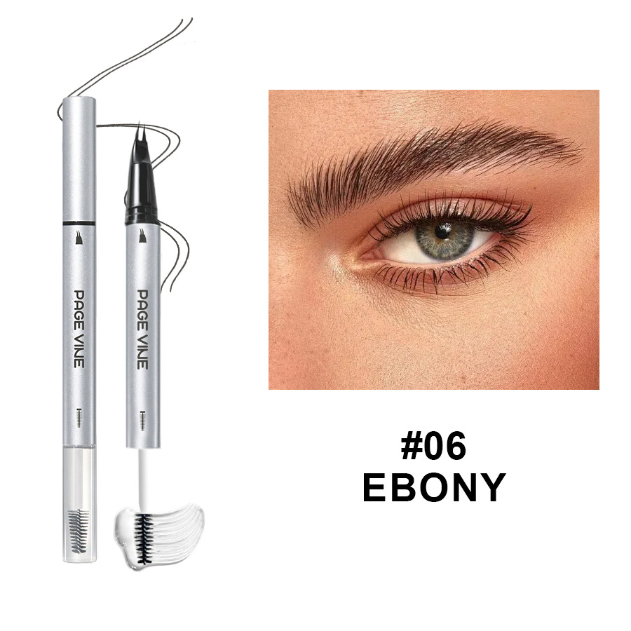 PAGE VINE maquillaje impermeable a prueba de sudor, lápiz de cejas duradero de alta calidad, cepillo de cera de cejas, comercio exterior image 11