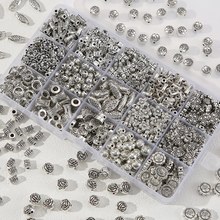 y2k藏银色合金复古吊坠蝴蝶花朵桶珠合集diy手作串珠材料手链配件