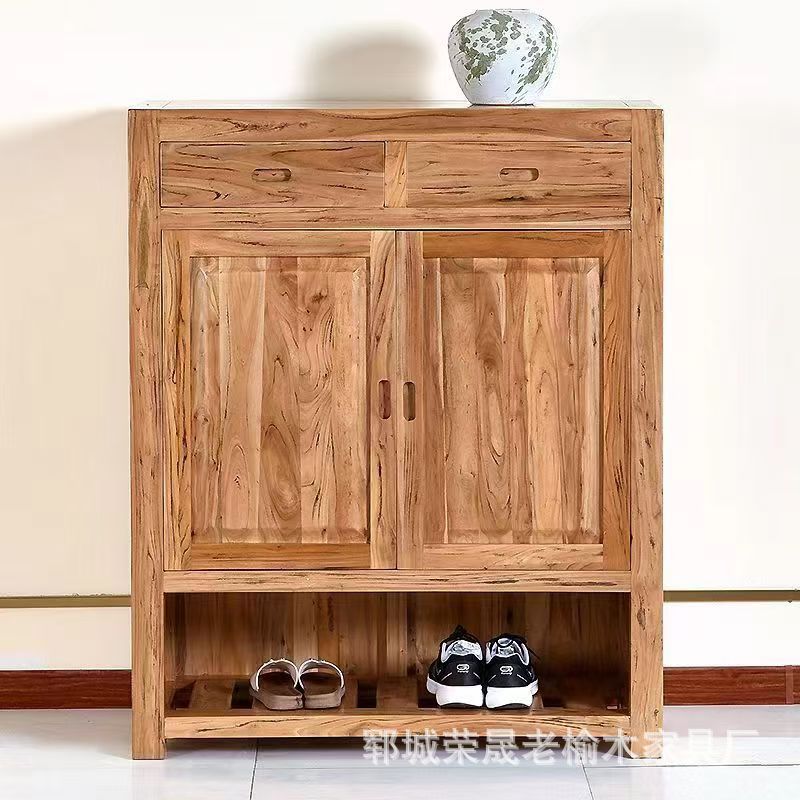 오래된 느릅 나무 신발 캐비닛 홈 입구 신발 캐비닛 홈스테이 복고풍 멀티 레이어 신발 보관 사물함