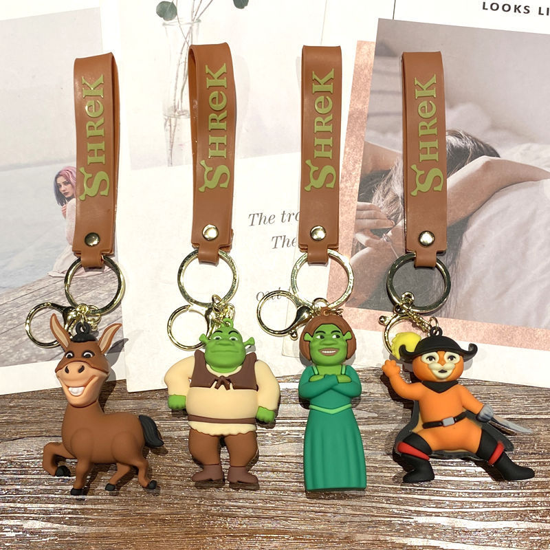 New Cartoon Shrek Keychain Doll Exquisite Couple Backpack Car Hanging Trinkets Wholesale