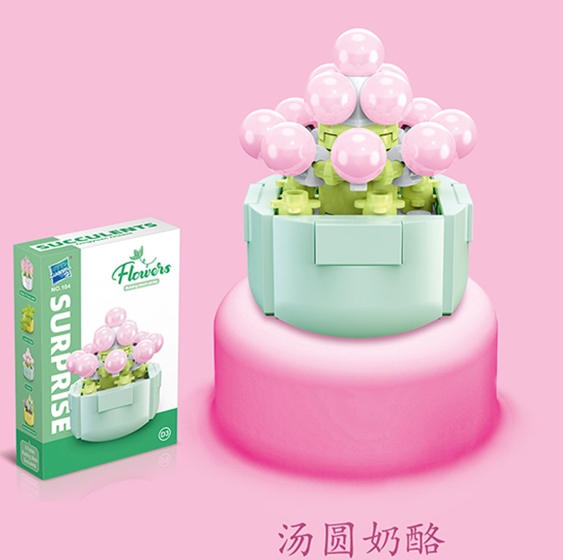 Diamante caballo bloques de construcción flor suculenta olla creativa ramo decoración compatible con Lego niños pequeñas partículas ensambladas juguetes al por mayor