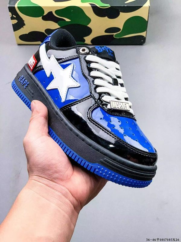 莆田工場直販 BAPESTA SK8 DUNK ストリートトレンド 黒と白のサメ カップル バイブ カジュアル シューズ|undefined