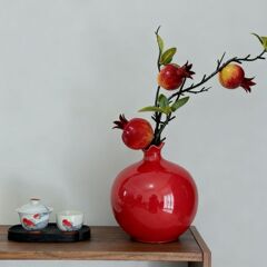 模造花造花置物ザクロ花置物柿の実の枝乾燥花リビング玄関食卓花芸装飾花