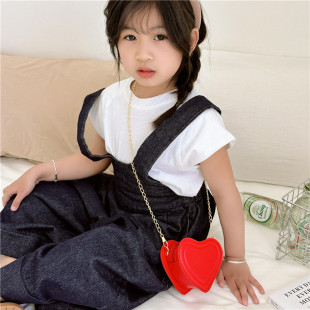 2023 Summer New Children's Love Chain Crossbody Bag Women's Instagram Style Fashionable Children's Day Shoulder Bag