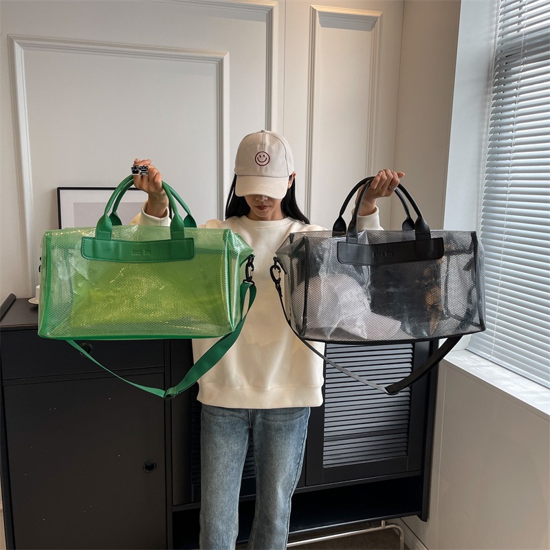 夏季旅行包大容量行李袋果冻透睿营单肩斜挎手提旅游健身训练游泳