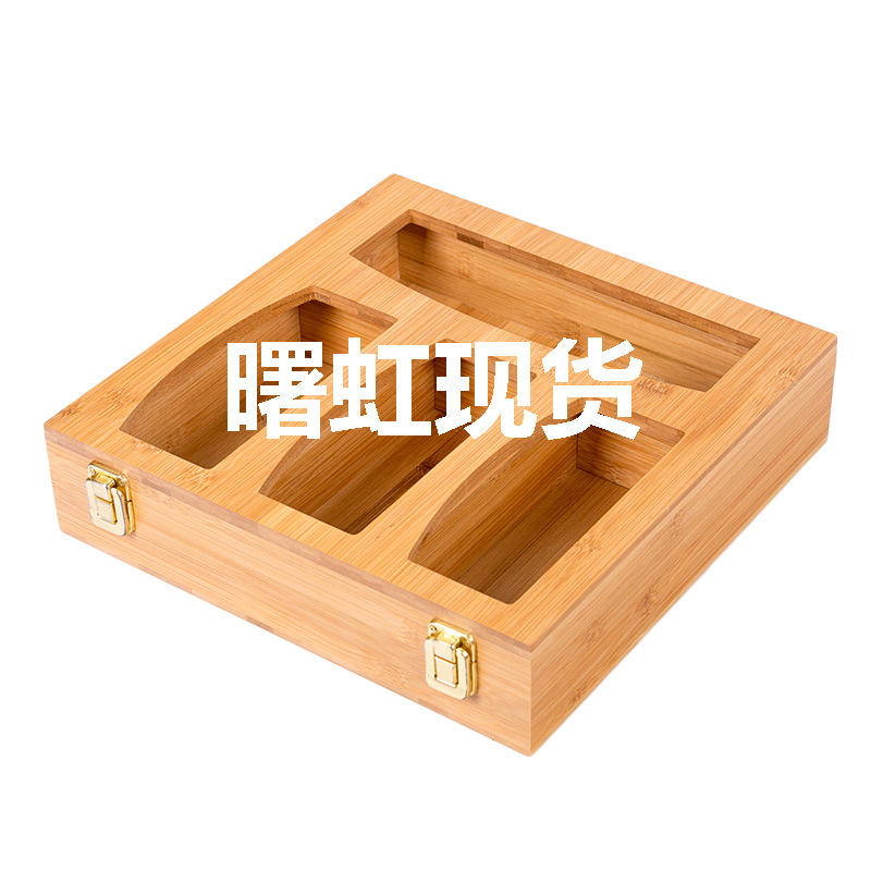 [ ziplock bag storage bamboo drawer holder]