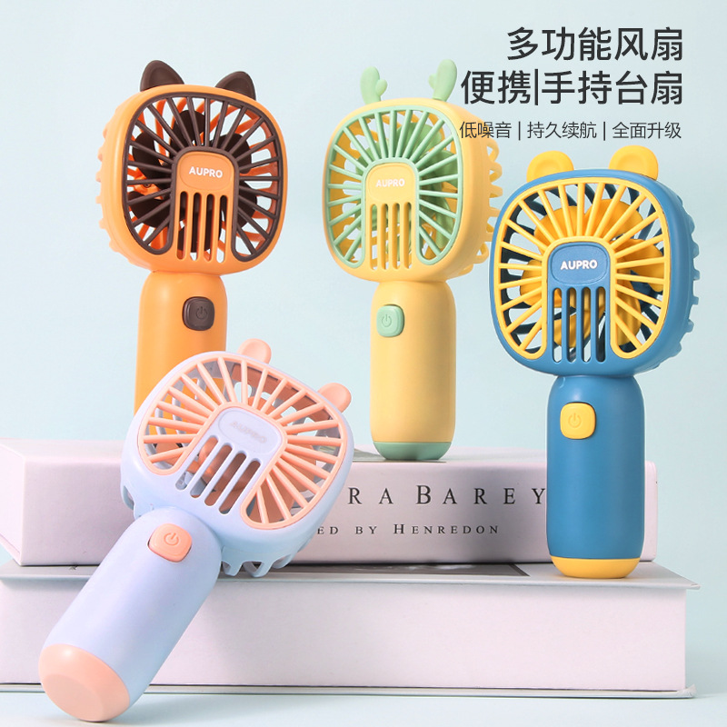 Rechargeable Mini Handheld Fan Portable Student USB Fan Small Office Desktop Electric Creative Cartoon