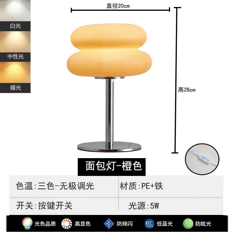 [Recommended by Xia Er] Creative Table Lamp Vintage Bauhaus Decorative Night Light Bedroom Light Luxury Bedside High-End Night Light