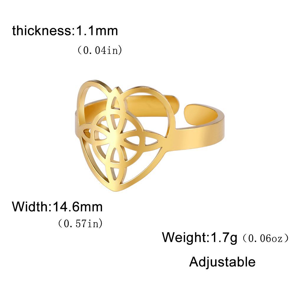 3g Weight Rings Classification Wholesale Jewelry Hip-Hop Retro Witches Knot Heart Shape 304 Stainless Steel Plating Rings