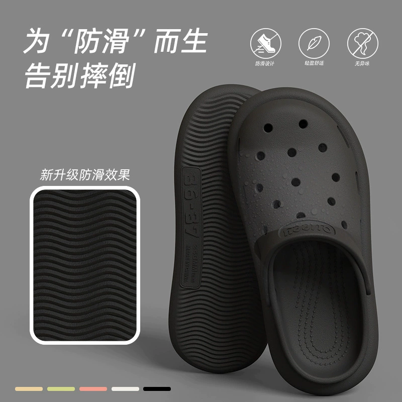 Обувь с дырочкой для женщин летом носить на улице 2024 новый толстое дно стегает на фекалии