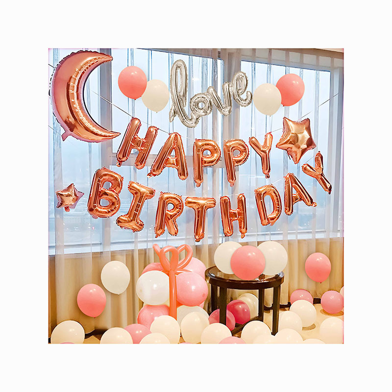 Feliz cumpleaños globo traje fiesta diseño 18 años de edad adulto ceremonia niños y niñas cumpleaños Fondo decoración de la pared globo