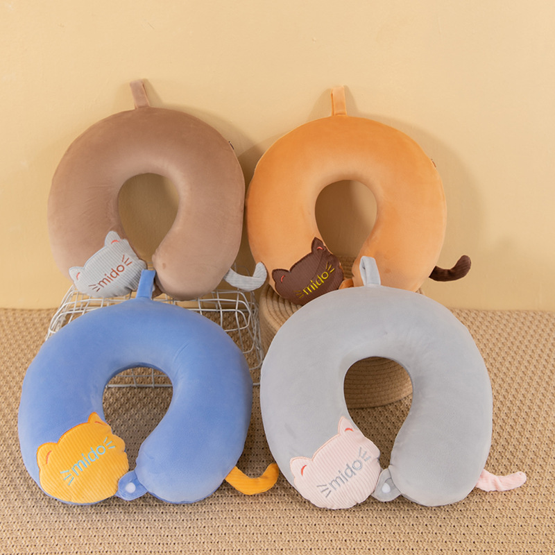Manufacturer Wholesale New Cartoon U-shaped Memory Foam Core Neck Support Pillow For Car And Airplane Travel_voghion.com