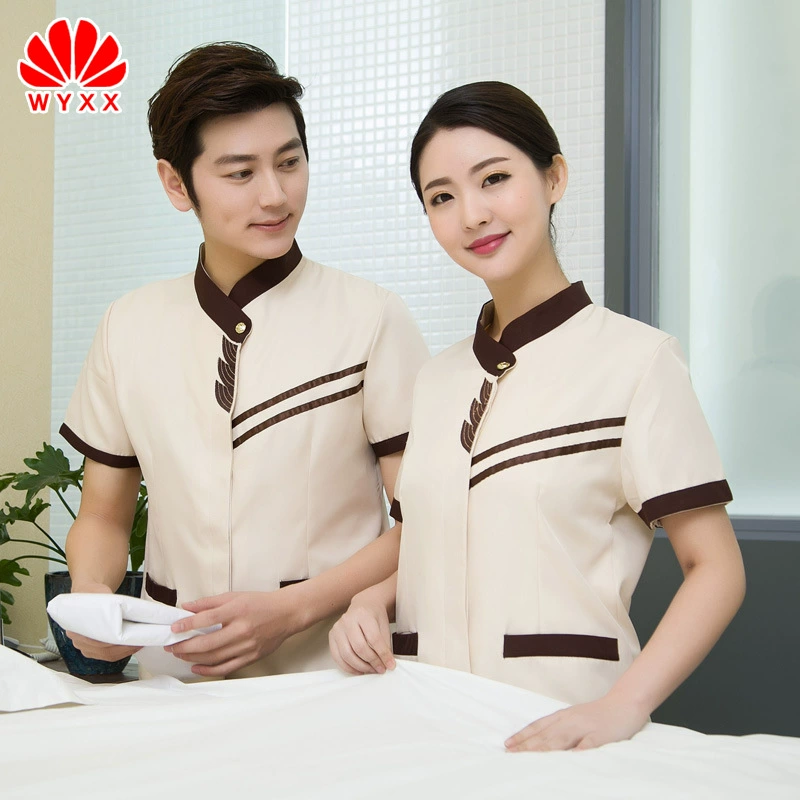 Чистка одежды с коротким рукавом летняя одежда уборка имущества тетя гостиничный номер официант рабочая одежда с коротким рукавом ПА костюм