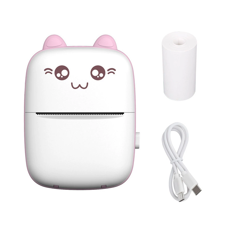 Handheld Photo Printer Mini Portable Thermal Printer, Cute Cat Design, Models A8C/C19/C25