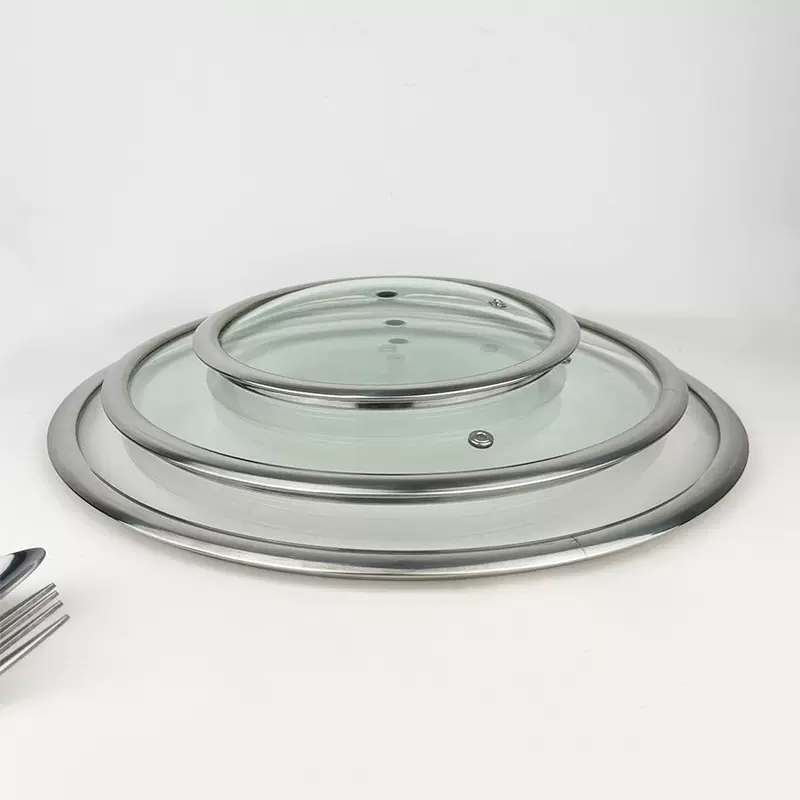 T型钢化玻璃盖不锈钢锅盖家用炒锅盖煮锅可视化通用加厚锅盖批发