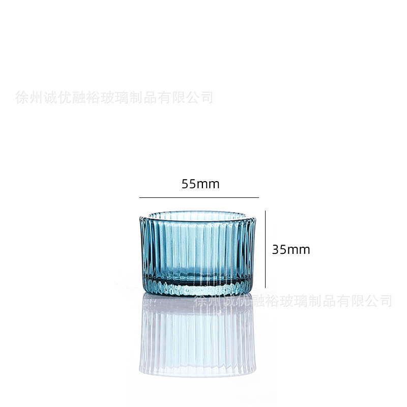 蜡烛杯批发婚礼装饰香氛餐桌烛台蜡烛玻璃杯竖条纹蜡烛台玻璃瓶|undefined