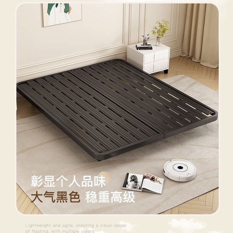 Thickened Carbon Steel Slatted Bed Frame, Headless Suspended Bed Frame, Universal 1.5/ 1.8m Silent Reinforced Bed Frame Thickened Carbon Steel Slatted Bed Frame, Headless Suspended Bed Frame, Universal 1.5/ 1.8m Silent Reinforced Bed Frame
