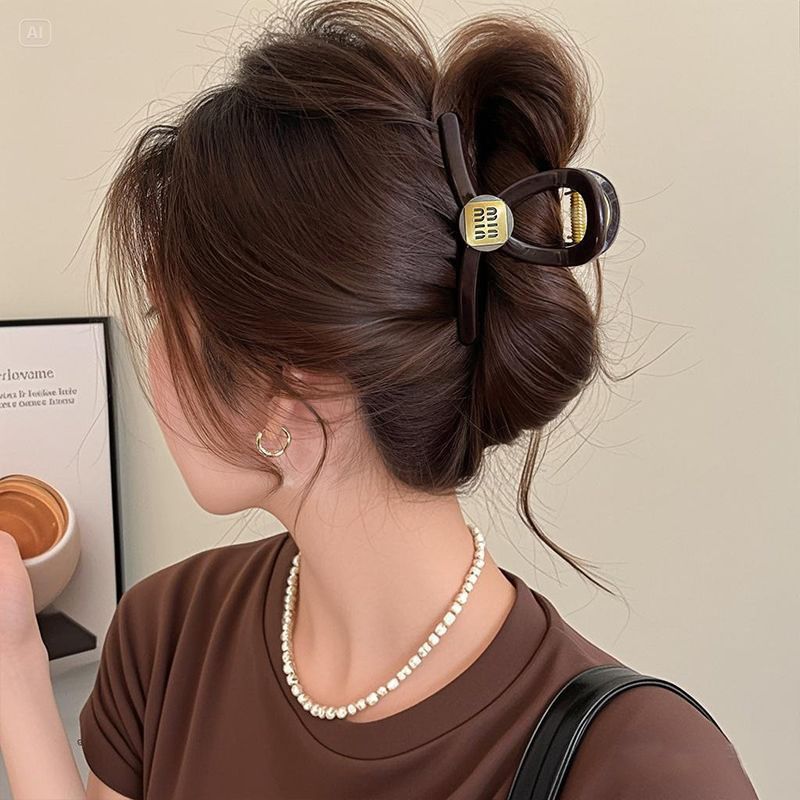 ins 大型グリッパーシャーククリップハイエンドミックスカラーヘアピン女性のヘアボリュームマルチプレートヘアピン多用途気質帽子|undefined